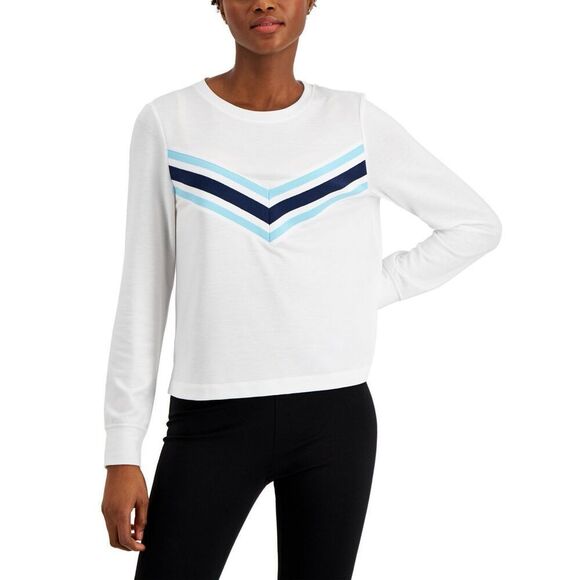 ID Ideology Women S Active Chevron Top White Size XS - Picture 1 of 3